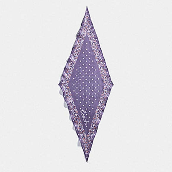 COACH Floral Print Silk Diamond Scarf NWT - Picture 6 of 6